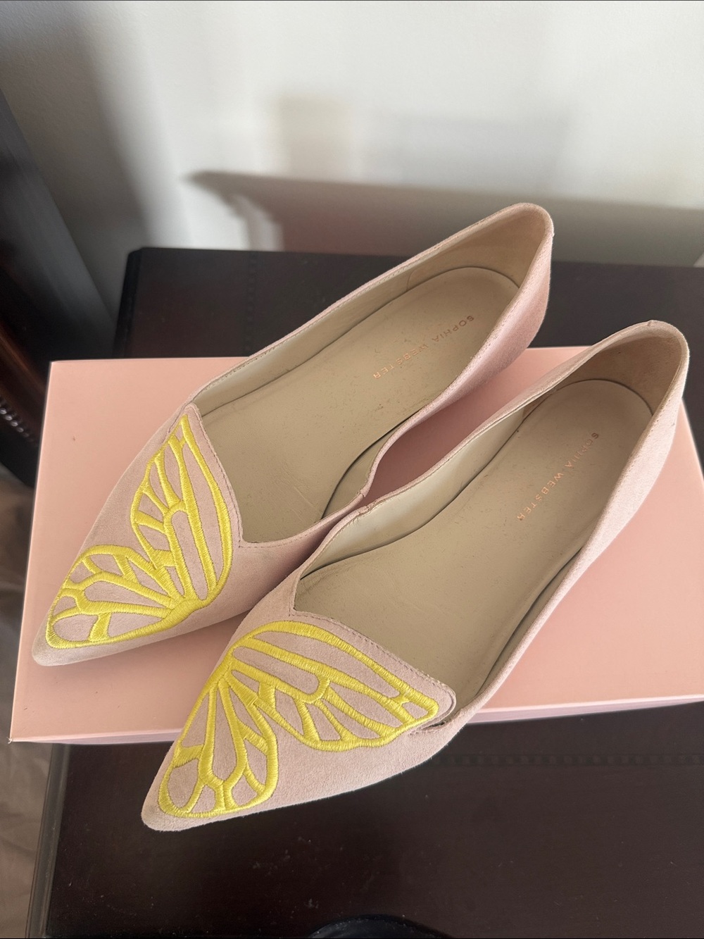 Sophia Webster Ballet Flats with Yellow Butterfly Accent - Women
